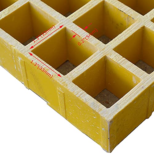 Rejilla FRP 2.6ft x 2.6ft para drenaje exterior amarilla miniatura 6