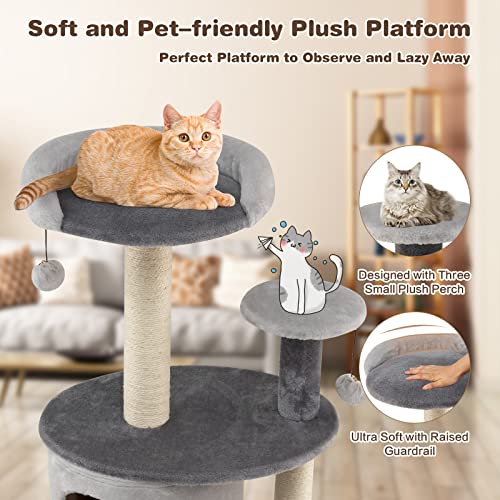Tangkula Cat Tree For Indoor Cats, 40 Inch Multi-Level Cat Tower With Scratching Posts, Top Perch, Jingling Fur Balls, Massage Post, 2-Floor Cat Condo, Carpet Cute Cat Tree For Large Cats And Kittens #TOP6
