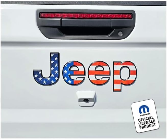 Decal Mods Rear Tailgate Jeep Flat Overlay Decal Graphic fits Jeep Gladiator/Wrangler JL/JT (2018-2024) - Fx (USA Flag, 2018-2025)