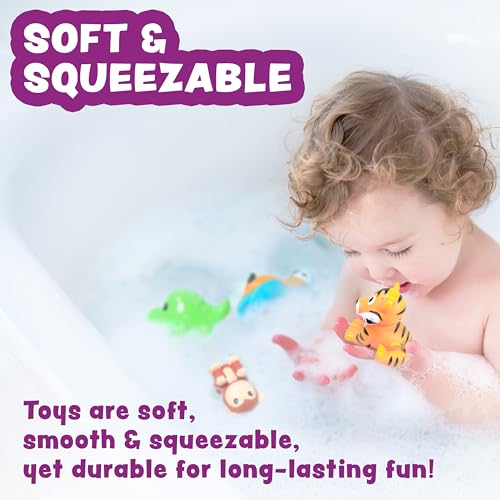 Tub Works® Rainforest™ Mold Free Bath Toys, 6 Pack | Sealed, No Hole Bath Toys Design Keeps Moisture Out | Soft, Squeezable & Float on Water | Easy-Grip Baby & Toddler Bath Toy | Great Baby Pool Toys by Tub Works - Image 5
