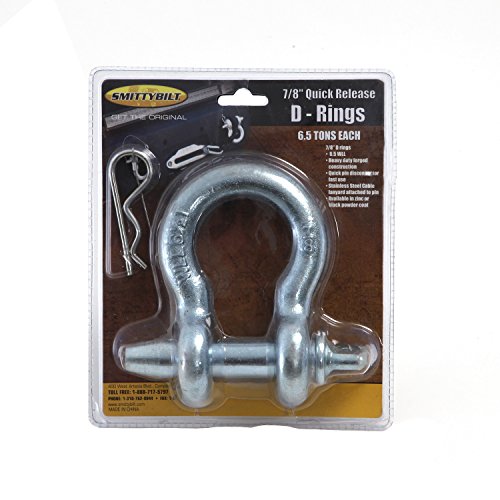 Smittybilt 7/8 Quick Disconnect D-Ring Shackle (Zinc) - 13050" #TOP5