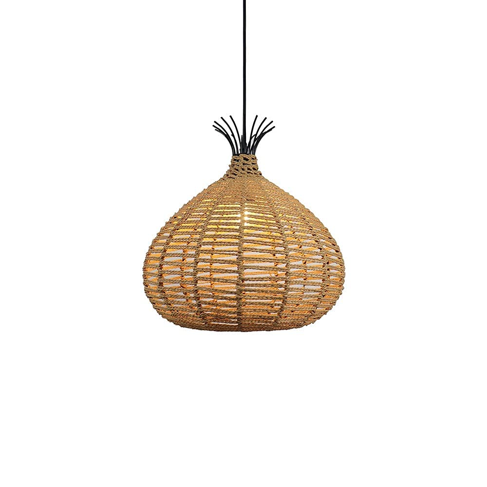 Iluminación colgante de bambú natural y lámpara de ratán de diseño zen oriental