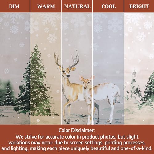 Maison d' Hermine Table Cloth Rectangle Table 100% Cotton 60 x 108 Inches Fall Tablecloth Reusable Everyday Use for Thanksgiving Christmas Decorations Dining Farmhouse Party (Deer in The Woods) #5