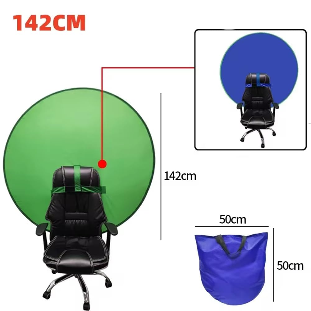 Pannello di sfondo fotografico retrattile portatile su entrambi i lati, schermo verde e blu pieghevole per riunioni virtuali, streaming live e uso domestico e ufficio fotocamera