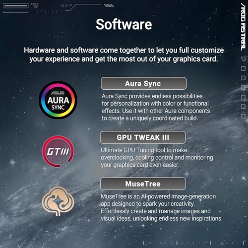 Image of ASUS ROG Astral GeForce RTX 5090 White OC Edition GPU, 32GB GDDR7, 3352 AI Tops, DLSS 4, 512-bit, DP 2.1b x3, HDMI 2.1b x2, AI Content Creation, LLM Inference, with GPU Holder