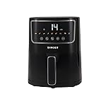 SINGER Electric Airfrio Air Fryer 1350W | 4.4L Basket | 100% Oil-Free Cooking | Digital Display | 10-in-1 Functions | 360° High-Speed Air Circulation | ISI Certified | 2 Years Warranty