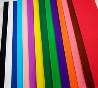 Top Quality Crepe Paper 15 Vibrant Colours per pack. Crepe Paper Folds (sheets) Handy size -150cm x 50cm each fold by Clikkabox