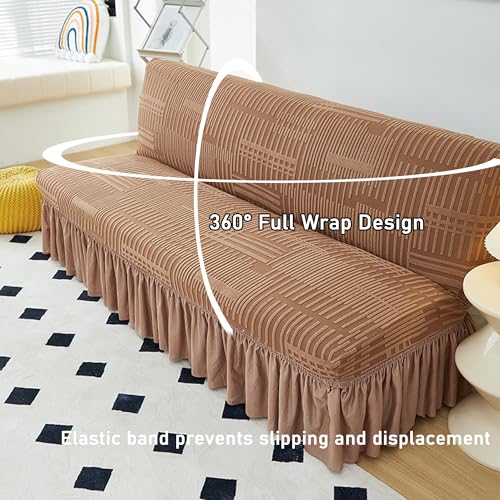 Funda para futón sin brazos elástica y protector de sofá cama 7