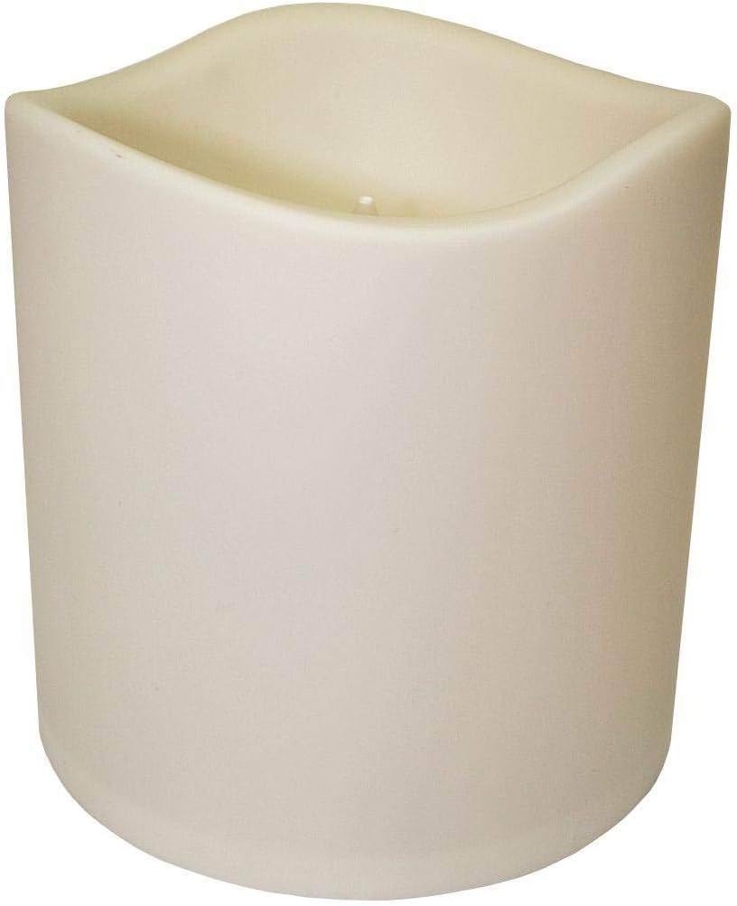Everlasting Glow 6"D x 6"H LED Out. Pillar Christmas, 6InL x 6InW x 6InH, White