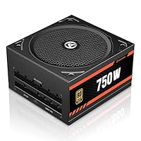 ARESGAME 750W, PC-ATX-Netzteil, 80-Plus Gold, Vollmodulares, leiser 140 Lüfter, schwarz