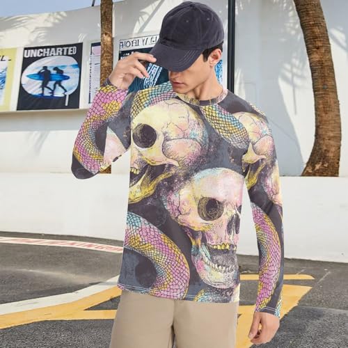 Men's Sun Protection Shirts UPF 50+ Long Sleeve Rash Guard Swim Beach Shirt Quick Dry 5