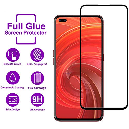 Image of Screen Protector for Realme X50 Pro /Reno 3 Pro (Black) Tempered Glass Edge-to-Edge 6D Screen Guard With Installation Kit