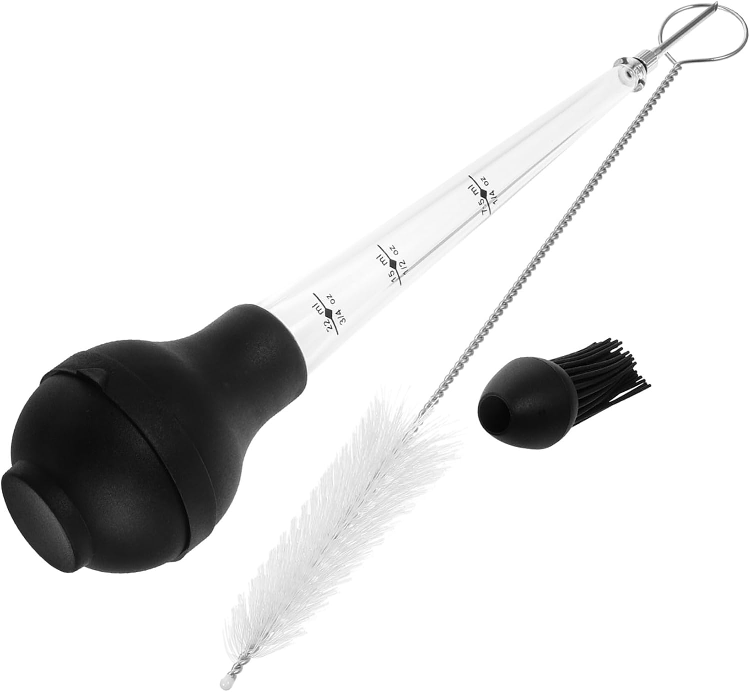 MERRYHAPY Meat Injector and Turkey Baster Kit Silicone Flavor Injection Tool for Grilling and Roasting Includes Cleaning Brush for Poultry Pork and More