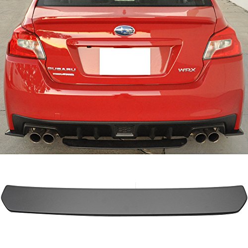 Rear Bumper Lip Compatible With 2015-2021 Subaru Wrx Sti, Black Abs Rear Lip Finisher Under Chin Spoiler Underspoiler Splitter Valance Underbody Bumper Fascia Add On By Ikon Motorsports #TOP1