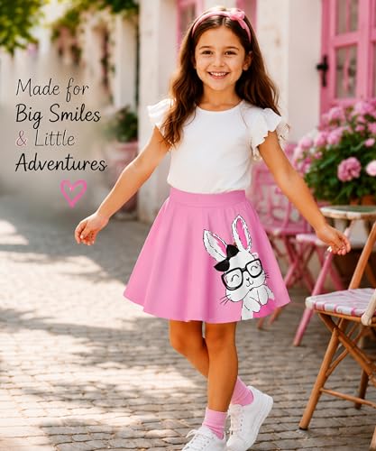 Image of KYDA KIDS Girls 100% Pure Cotton Skater Skirt with Attached Inner Shorts | Ideal for Summer Sports, Play & Casual Wear | Comfortable Fit for Girls Aged 2-16 Years