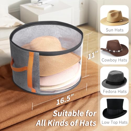 Oversized Clear Hat Storage Box for Women's Cowboy Hats
| Cowboy Hat Organizer for Women's Closet Storage
| Wide Brims 