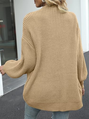Image of MEROKEETY Long Sleeve Oversized Cardigan Sweaters for Women | Fall Winter Sweaters, Open Front, Chunky Knit, 2026 Casual Work Outerwear with Pockets