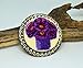 Handmade Embroidered Brooch with Violet Flower