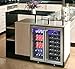 Vinotemp Wine and Beverage Cooler Refrigerator Dual Zone 19 in. Drink Fridge for Bottles and Cans, Adjustable Temperature Control with Glass Doors, 33 Bottle & 101 Can, Stainless Steel