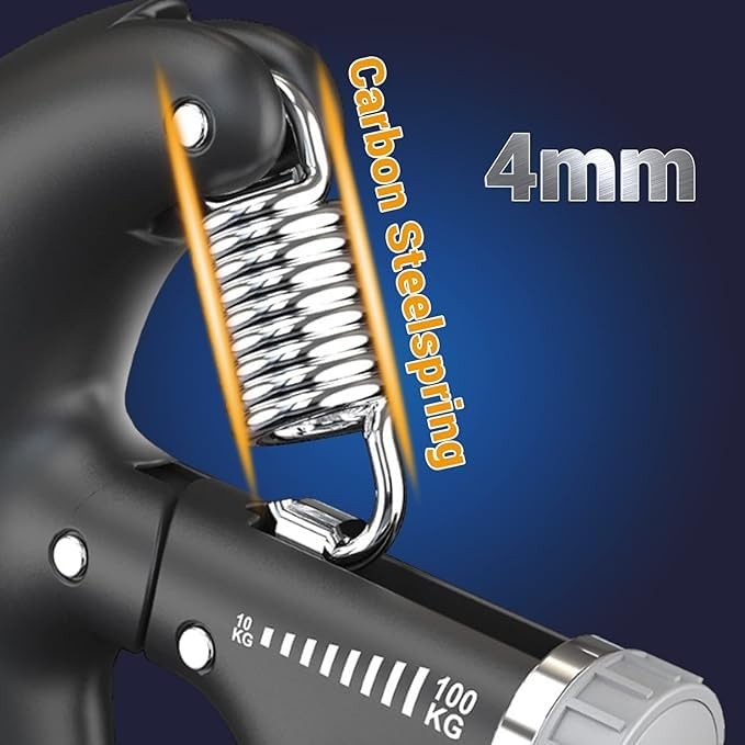 Image of D-Shape Hand Gripper with Counter Adjustable Resistance 10KG-100KG | Power Grip Trainer for Forearm, Finger & Hand Strength | Home & Gym Workout Tool