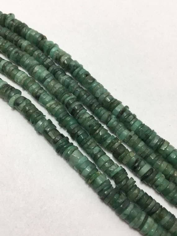 Perles émeraude véritable wheel shaped rondelle pour création de collier