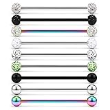 Lcolyoli 14G Stainless Steel Industrial Barbell Earrings for Women Men Cartilage Helix Rings...