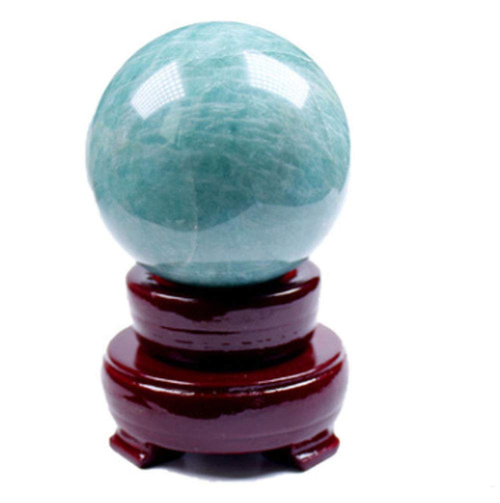 Natural Healing Quartz Crystal Amazonite Sphere Gemstone Ball Natural Sculpture Figurine with Stand 40-50mm
