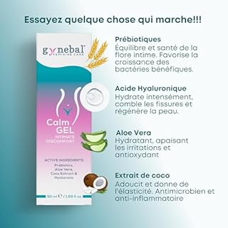 GYNEBAL CALM Gel Intime avec PREBIOTIQUES – Gel Hydratant pour Secheresse Vaginale, Demangeaisons et Inconfort – Soutient la Flore Vaginale – Usage Externe pour Femmes (50 ml)