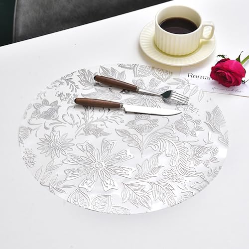 Set de table fleur de tulipe argenté KnSam pour sublimer vos dîners de fête - 2