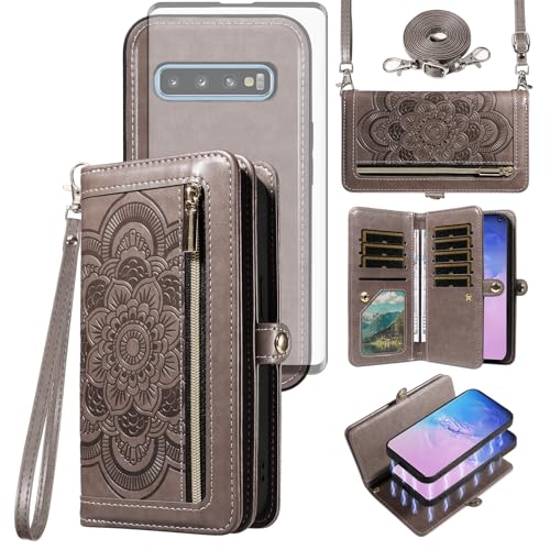 Coque Samsung S10 avec portefeuille magnétique amovible Asuwish