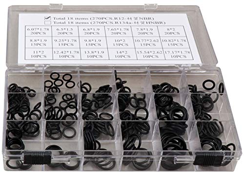 コシハラ Oリングセット R12用 Oリング 18 サイズ 270個 セット シールOリング Oリングガスケット R12交換 Oリング 品揃え NBR カーエアコン用 台湾製 KOSHIHARA M281