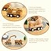 Udeas 6-Piece Wooden Construction Vehicle Toys Set with Bulldozer, Excavator, Crane, Dump Truck – Montessori Toddler Toys Ages 2-4, All-Natural Safe Push & Go Gift for Boys & Girls
