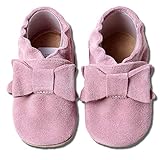 altrosa schuhe kombinieren  HOBEA-Germany Krabbelschuhe für Jungs und Mädchen in verschiedenen Designs 18/19 (6-12 Mon), Schleife Altrosa Wildleder