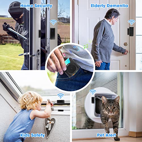 Calltou Door Chime Wireless Door Window Sensor Alarm For Door Opens 1000Ft Range Enter Alert Chimes For Business Home Store When Entering (2 Sensors +1 Receiver) #TOP2