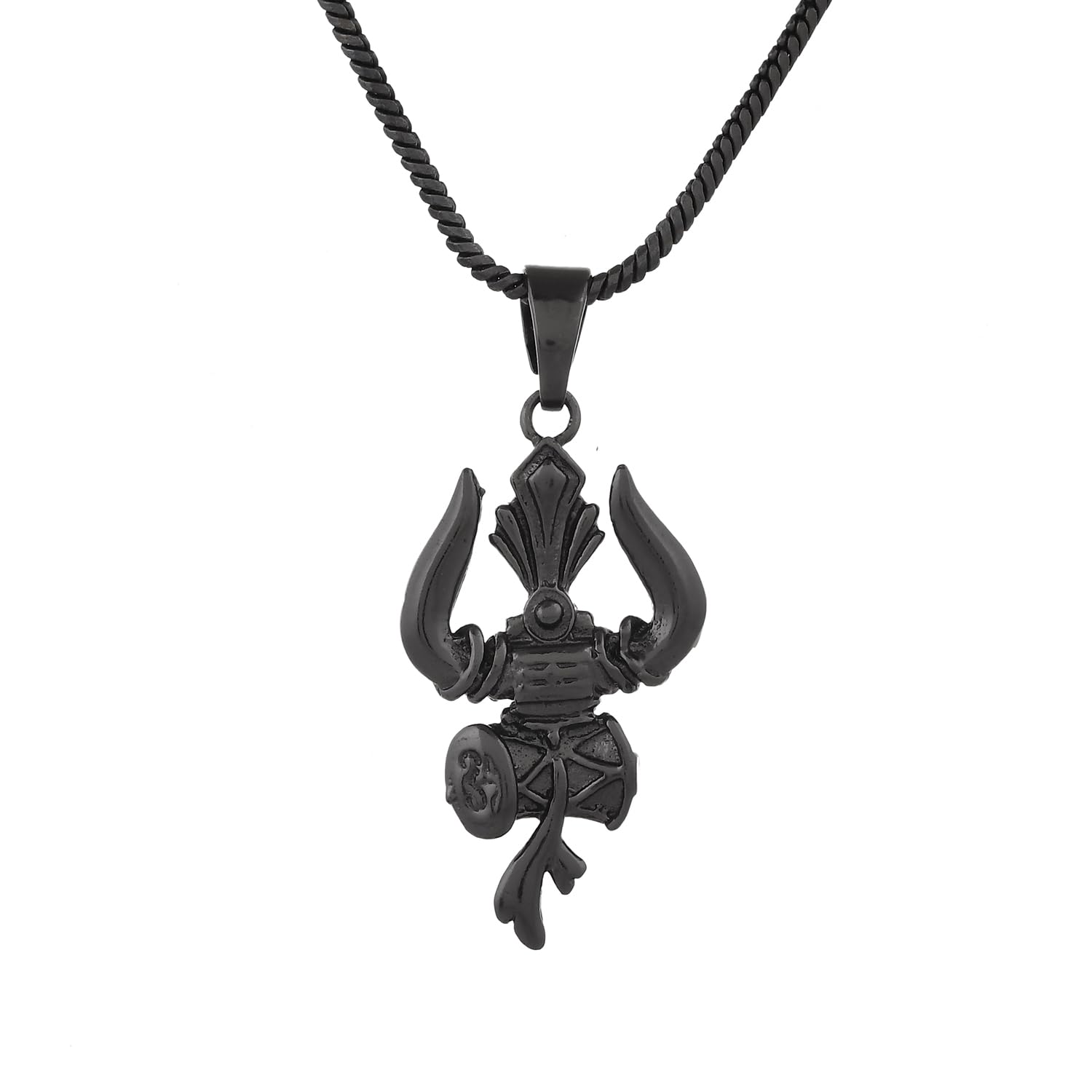 voylla Eclipse Trishul Traditional Fusion Black Mens Pendant|Black Pendant For Men|Gift For Men|Classic|Trendy|Anniversary Gift For Husband|Birthday Gift| Everyday Wear-picture-45