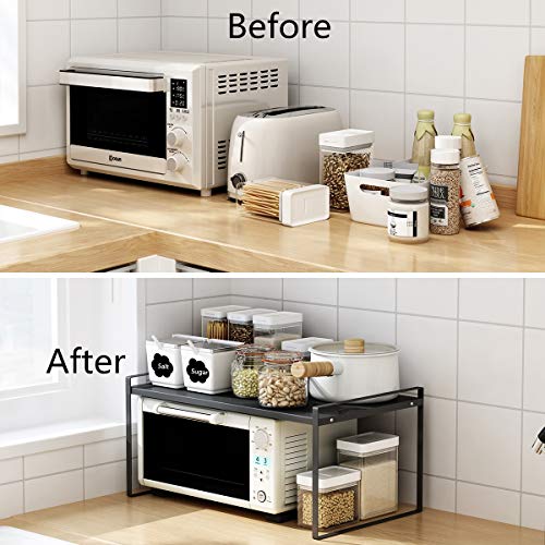 Microwave Oven Stand, Toaster Rack, Spice Organizer Shelf for Kitchen Bathroom Storage, 2-Tier (Medium 20"X12"X9.5")