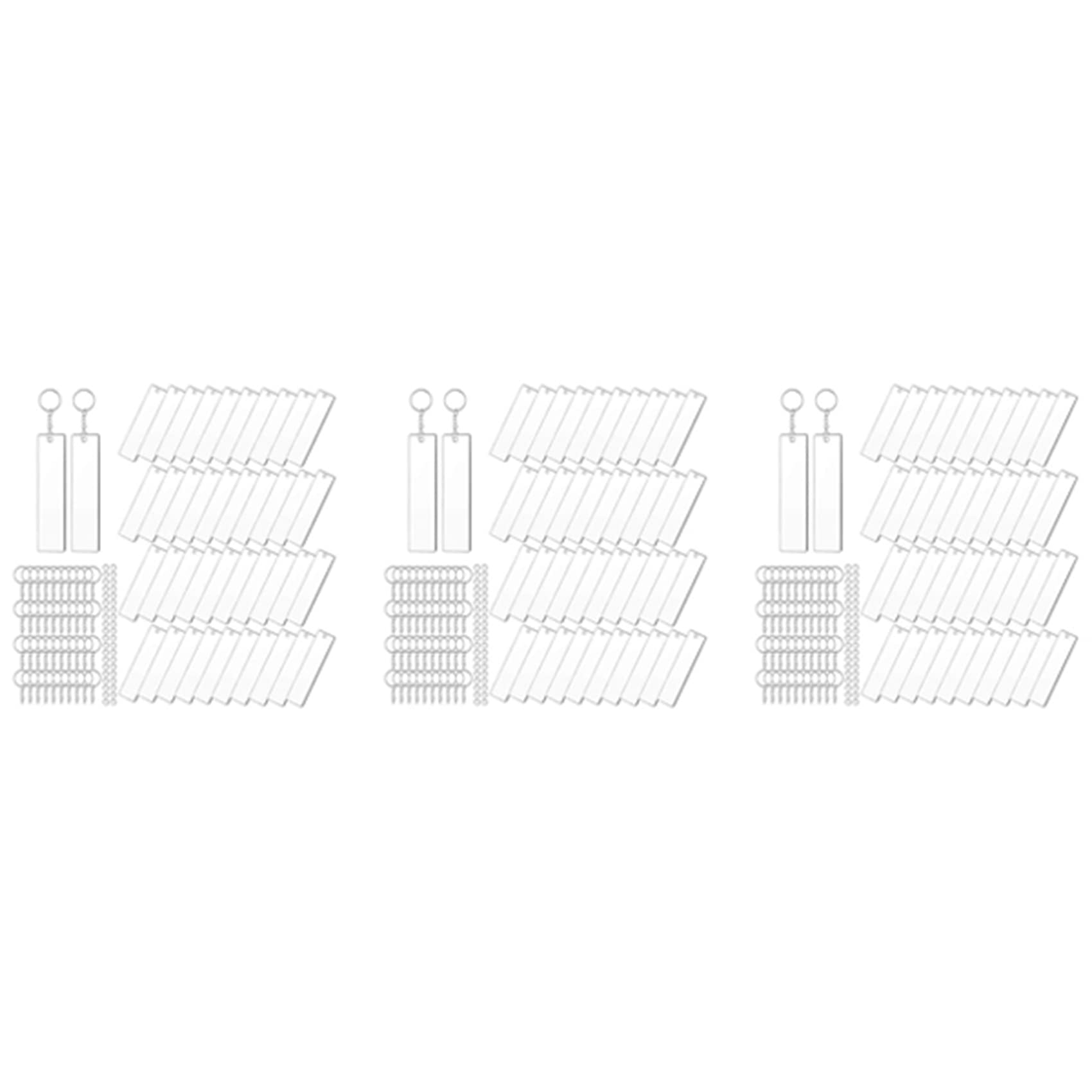 Acrílico transparente en rectángulo para manualidades y llaveros de resina, pack de 480