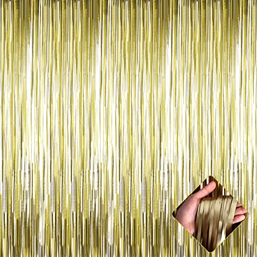 4 Pack Cortina de Flecos Foil Dorado 3.2Ft x 8.2Ft miniatura 1
