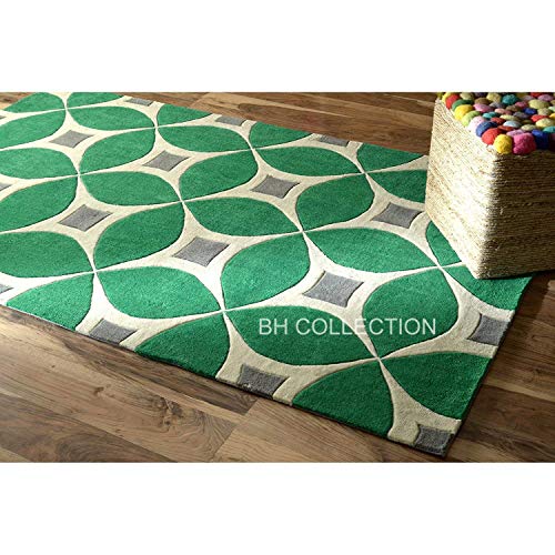 Image of Classical Look Plain Handmade Big Carpet with Super Soft & Pure Woolen Carpet for Your BEDROOMS & Living Room with 1 INCH Pile Height 12.0 X 15.0 FEET (360x450 cm) Multi
