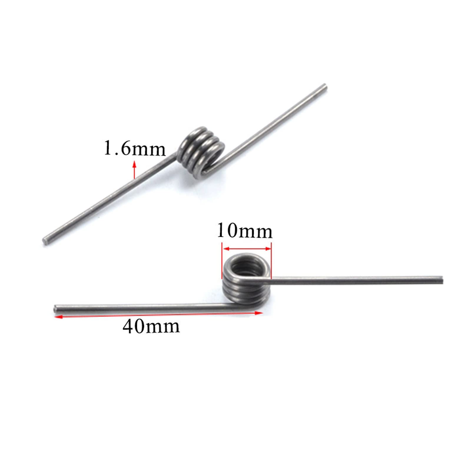 Piccolo dispositivo di torsione in acciaio inossidabile, molle diametro filo 1,6 mm 90/180 gradi, dimensioni multiple, 5 pezzi(1.6x11x40mm90 Degree)