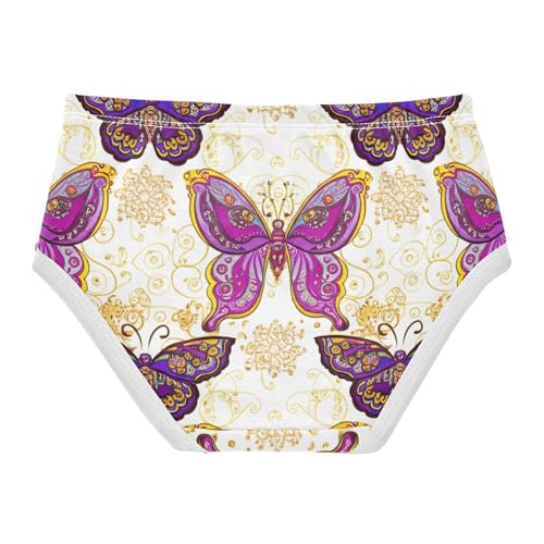Cotton Toddler Girls Underwear Ornate Purple Butterflies Golden Little Girl Panties Animals Undies Kids Briefs 2t2