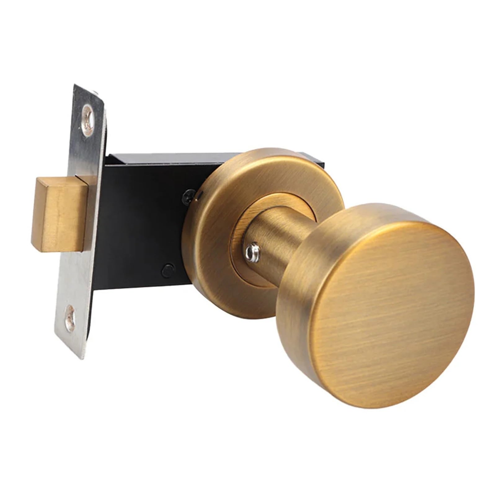 Round Keyless Lock Stainless Steel Invisible Door Handle for Bedroom and Kitchen Use Enhanced Security Features(Yellow-1)