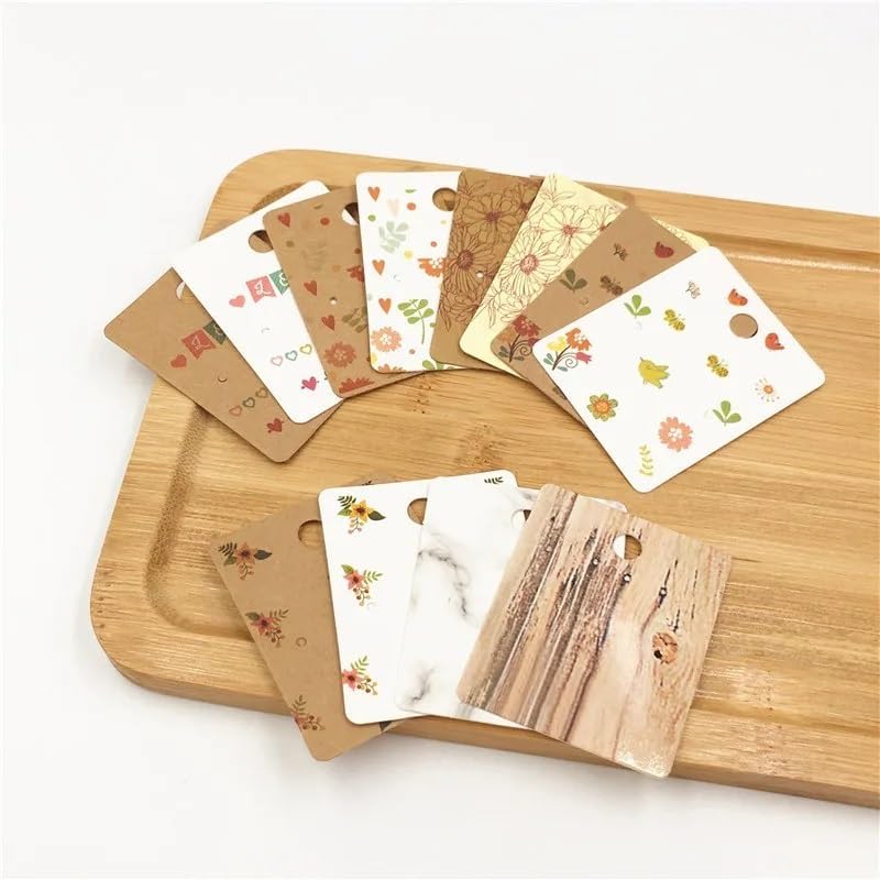 Earring Cards for Selling Jewelry 200pcs 5x4cm Blank Paper Ear Jewelry Display Earring Cards Hang Favor Label Tag for Packing Making DIY Accessories(S13-50)