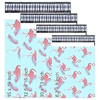 Versandtaschen 60 Stück Set - 4 Größen Flamingo-Blau Für Pakete & Geschenke
