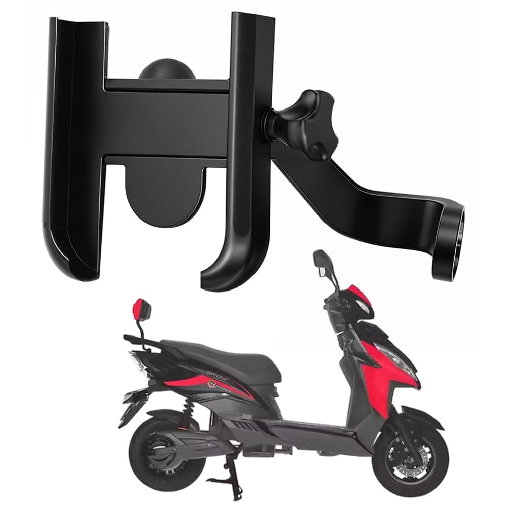 WHIPONE Metal CNC Mobile Holder for Scooter, Scooty & Motorcycle Compatible for Joy e-Bike Wolf, Mirror Mount, 360° Rotation, Strong Anti-Slip Grip, Wide Adjustable Fit for All Smartphones (Black)-picture-22
