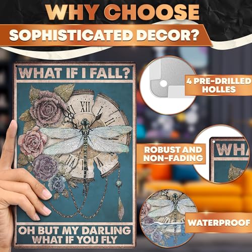 MALLONY-Tin-Vintage-Retro-Fall-Wall-Decor-for-Home-What-If-I-Fall-What-If-You-Fly-Tin-Poster-Dragonfly-Wall-Art-Steampunk-Decor-Gifts MALLONY Tin Vintage Retro Fall Wall Decor for Home What If I Fall What If You Fly Tin Poster Dragonfly Wall Art Steampunk Decor Gifts