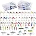 Dr.Fish Fishing Tackle Bag 5 Boxes with 60 Lures Included Loaded Stocked Tackle Box Set Spinner Lures Kit Freshwater Gear Equipment