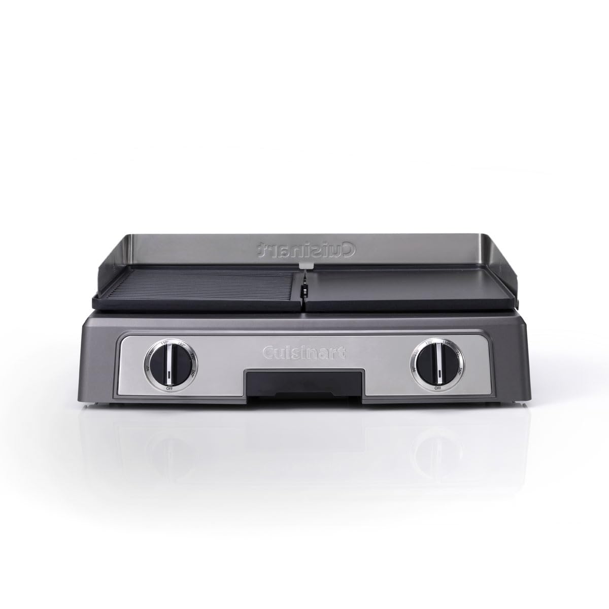 Cuisinart Dual sided Hot Plate Entertaining Grill & Griddle | XL Electric Plancha Grill | Piastra rimovibile antiaderente, Dual-zone Health Grill | Temp Control 90°C-260°C