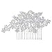 EVER FAITH Silver-Tone Bridal Orchid Leaf Simulated Pearl Hair Comb Clear Austrian Crystal N01316-1