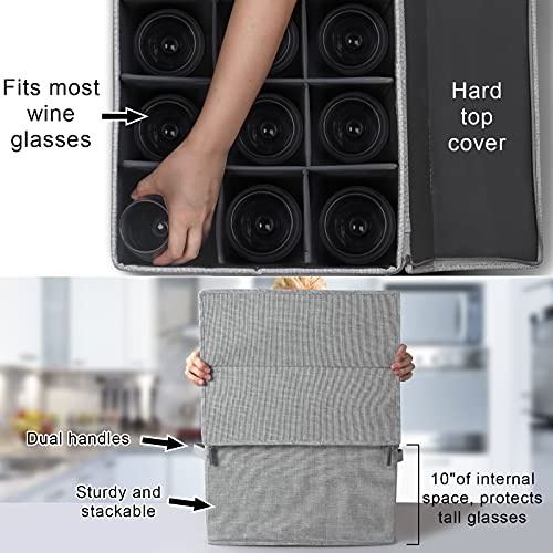 Vtvt Wine Glass Storage Container Stemware, Holds 12 Red Or White Wine Glasses, And Crystal Glassware Hard Shell Moving Box With Hard Top And Sides (Set Of 1) #TOP1